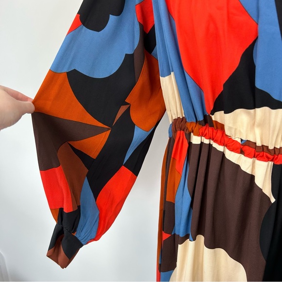 Stine Goya Ophelia Dress Size XS Oversized Long Sleeves Midi Bold Pattern - Picture 4 of 10